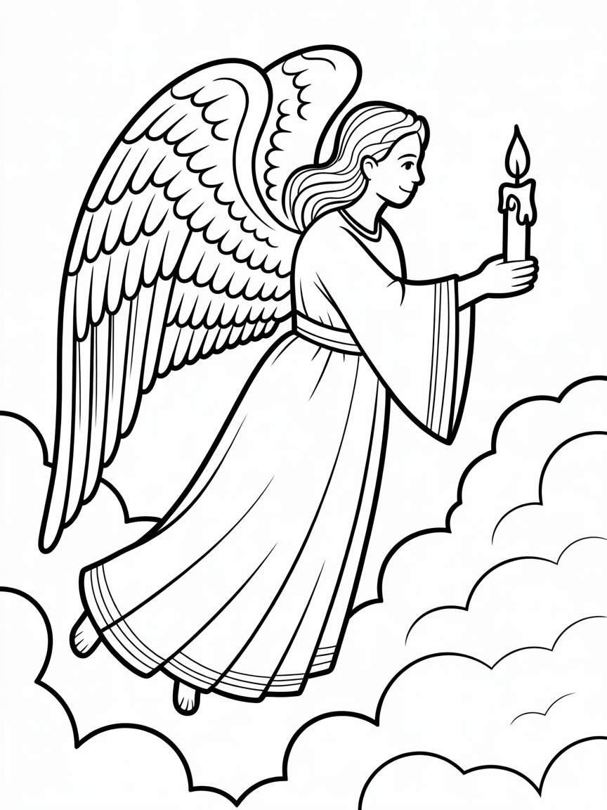 beautiful angel with flowing robes