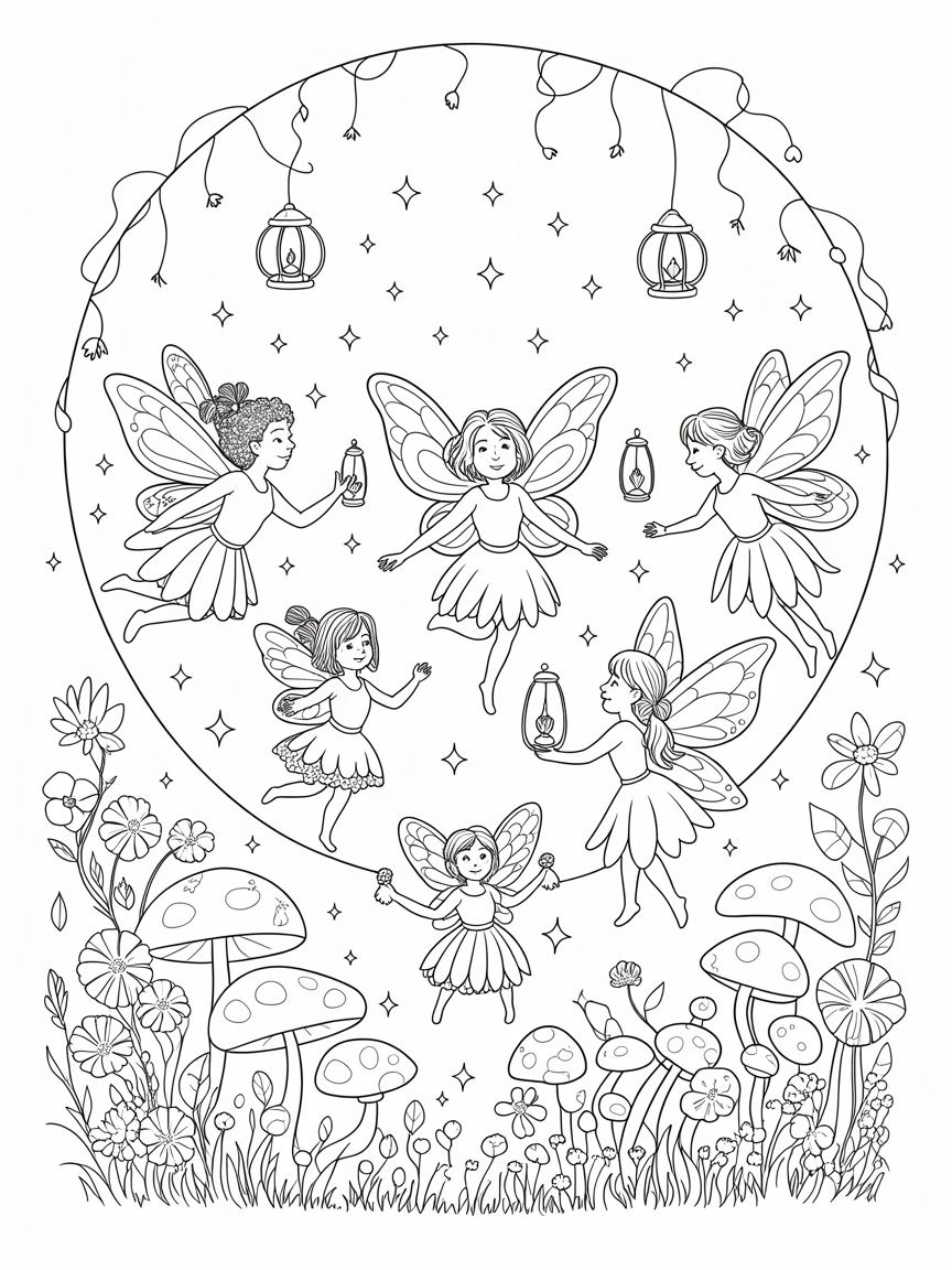 group of fairies dancing in