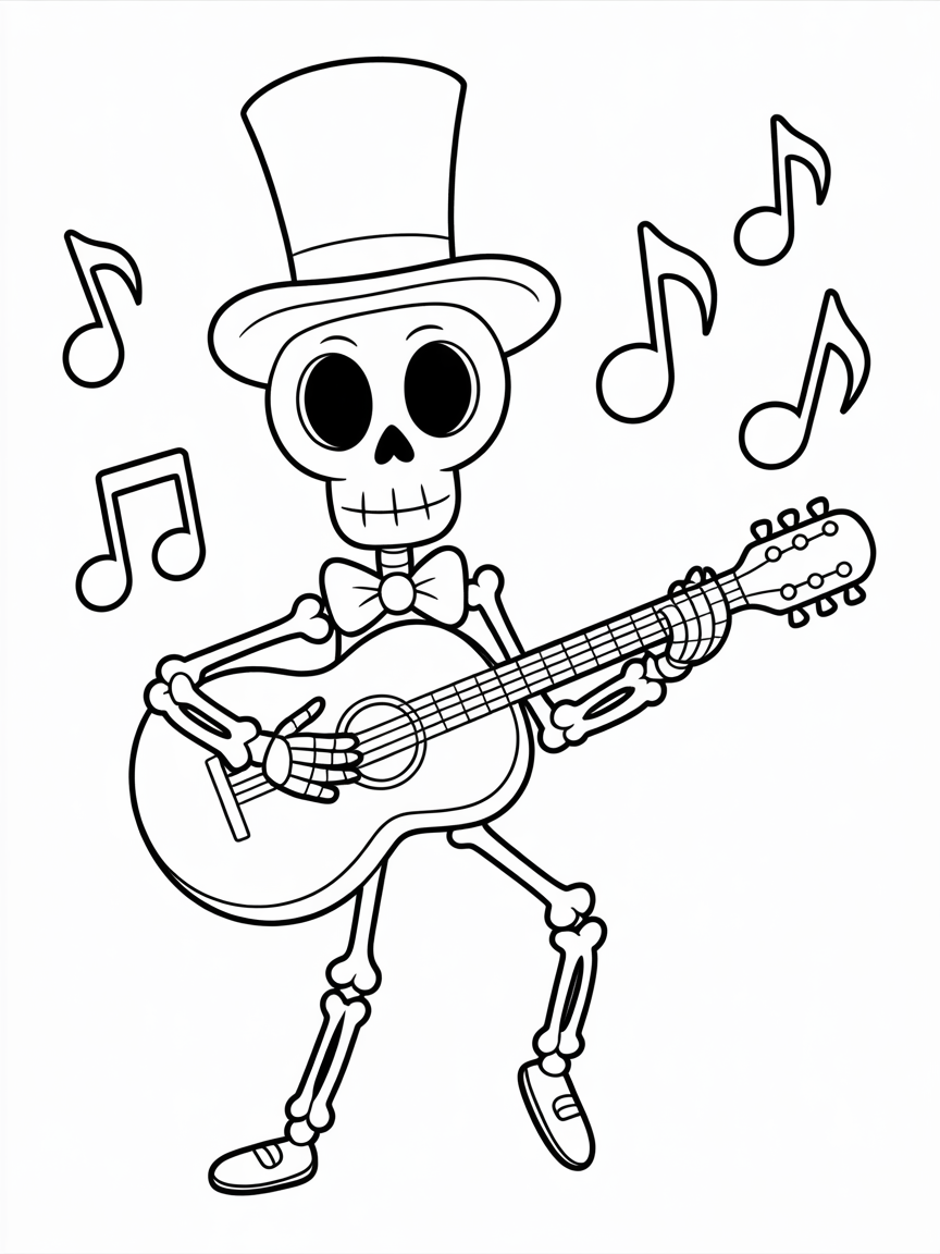 dancing skeleton wearing a top