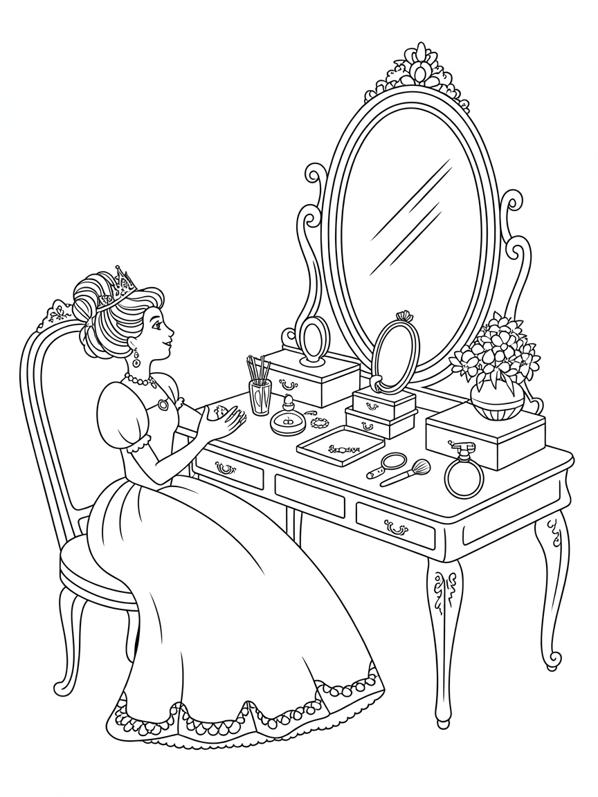 princess sitting at an elegant