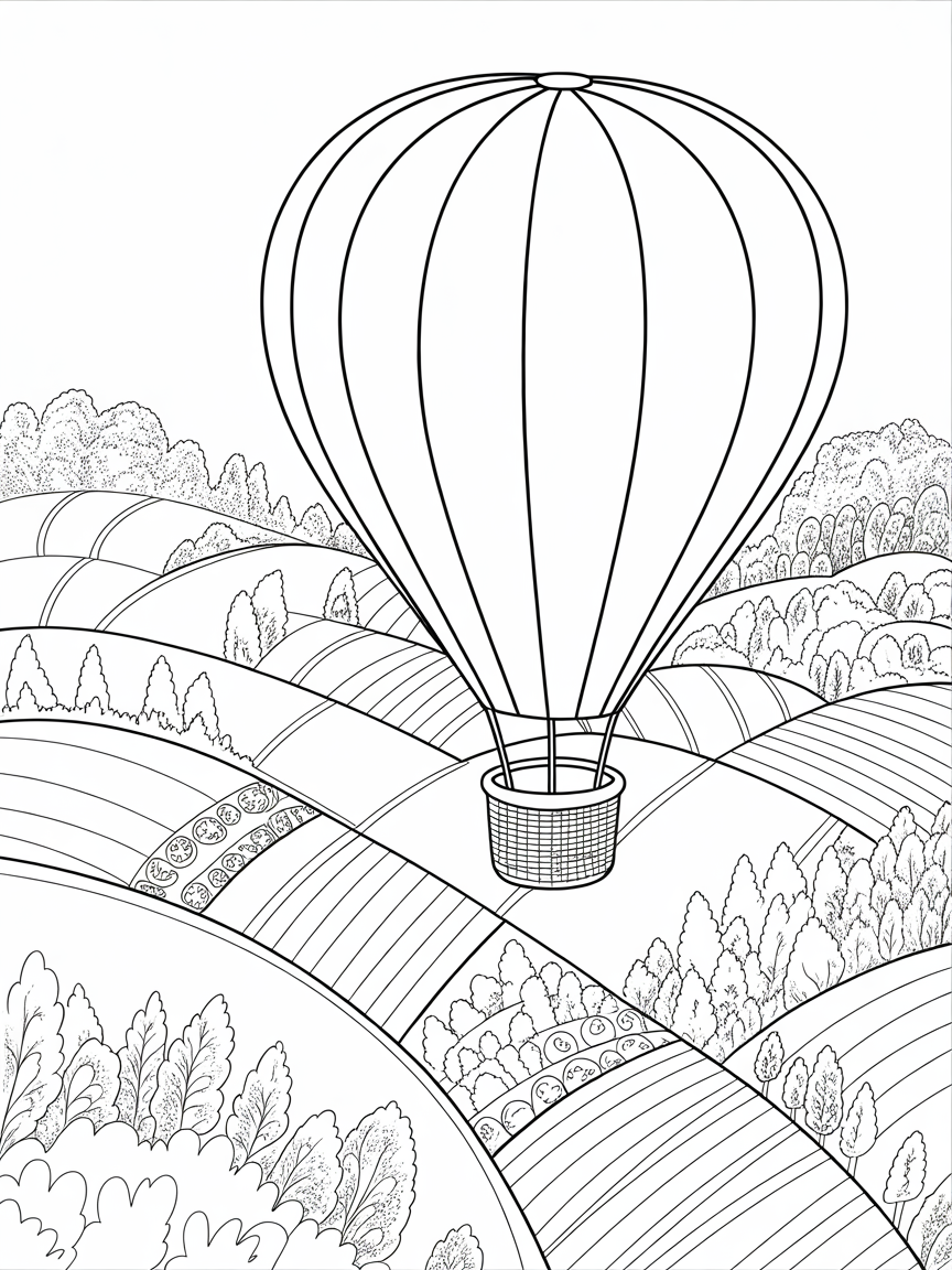 colorful hot air balloon with