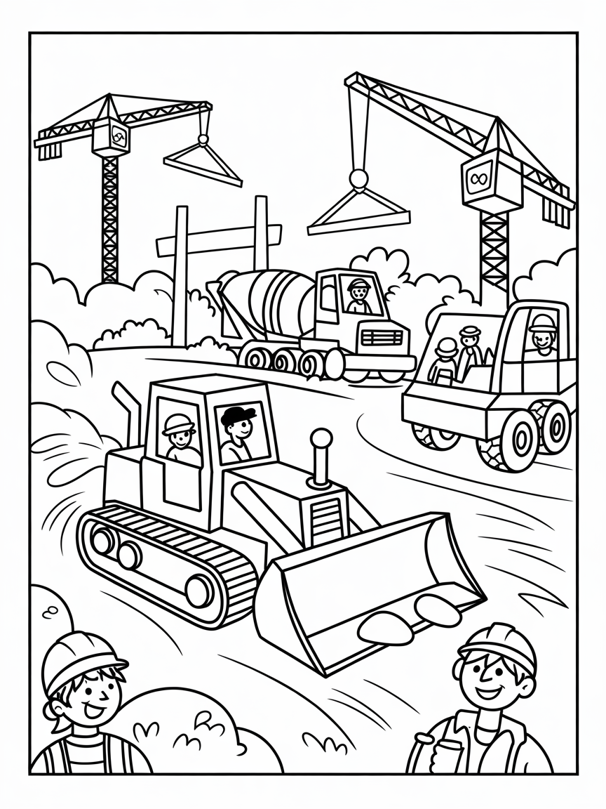 busy construction site featuring bulldozer